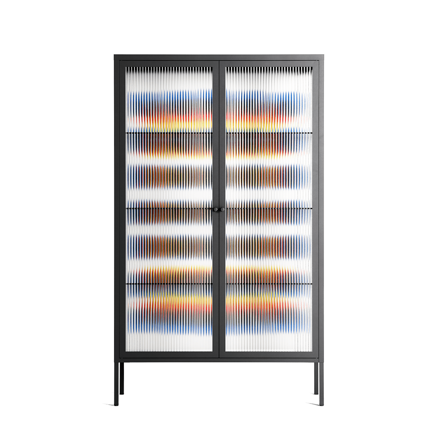 Perspektiva - Cabinet - Vratislav Pecka - Antracite - Reeded glass
