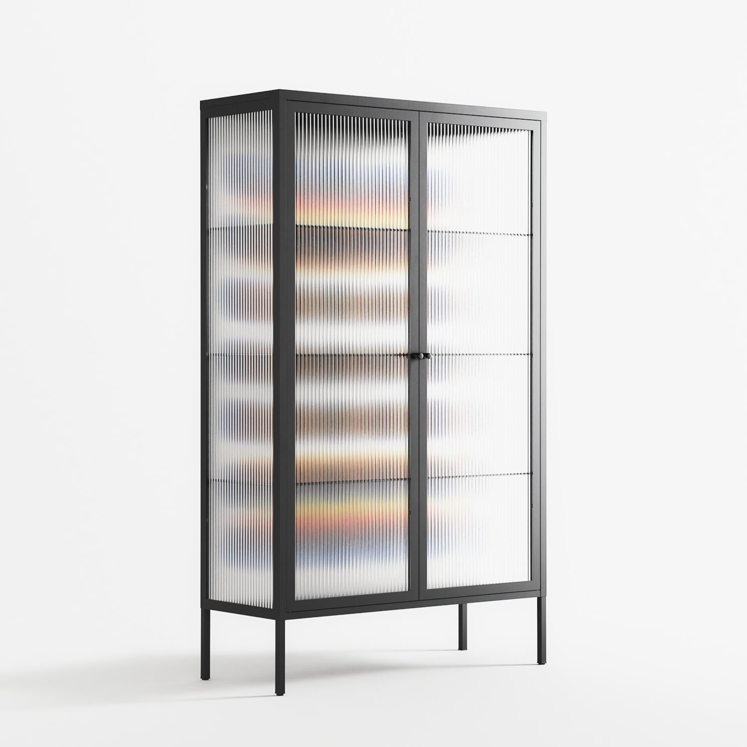 Perspektiva - Cabinet - Vratislav Pecka - Antracite - Reeded glass