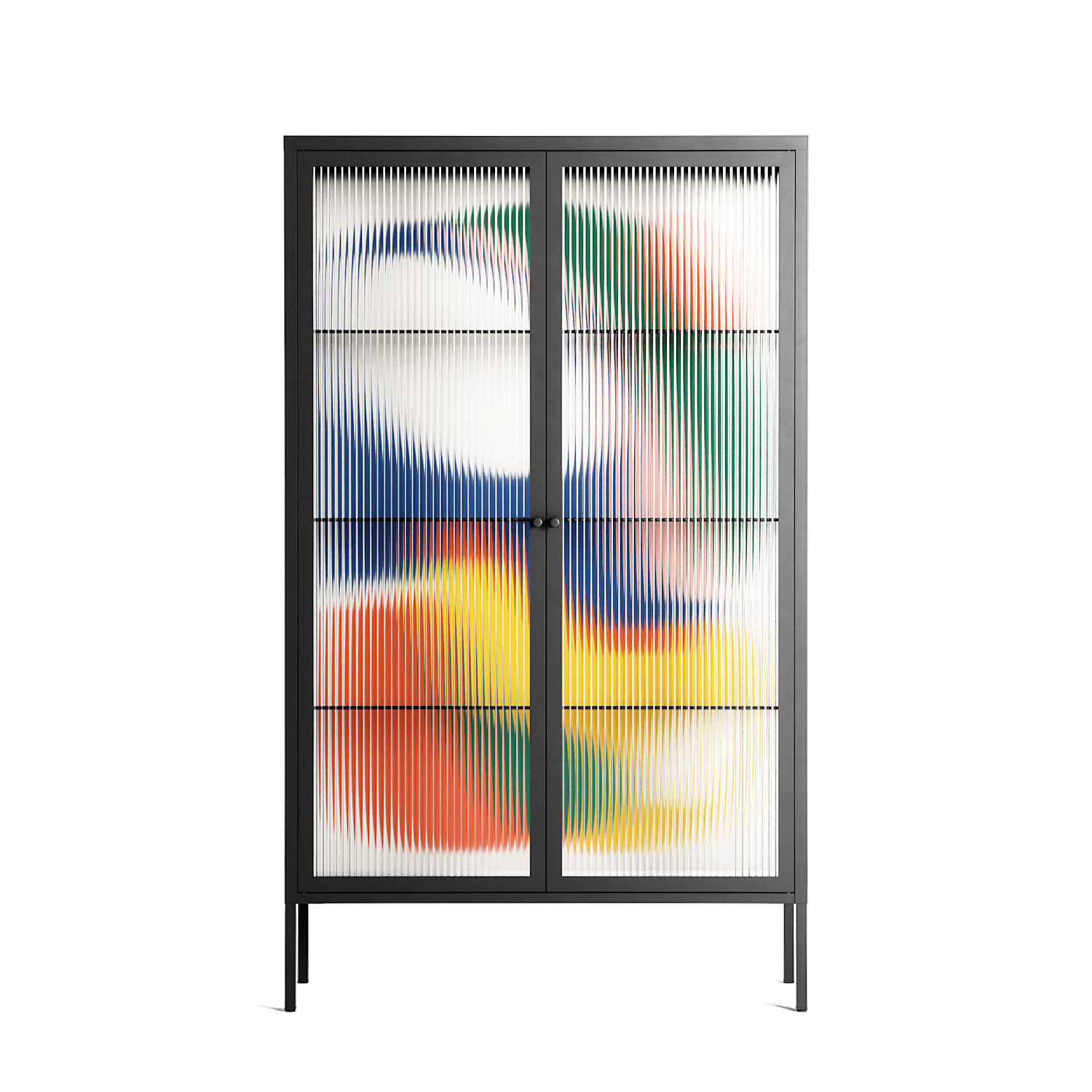 Spilled Paint - Cabinet - Vratislav Pecka - Antracite - Reeded glass