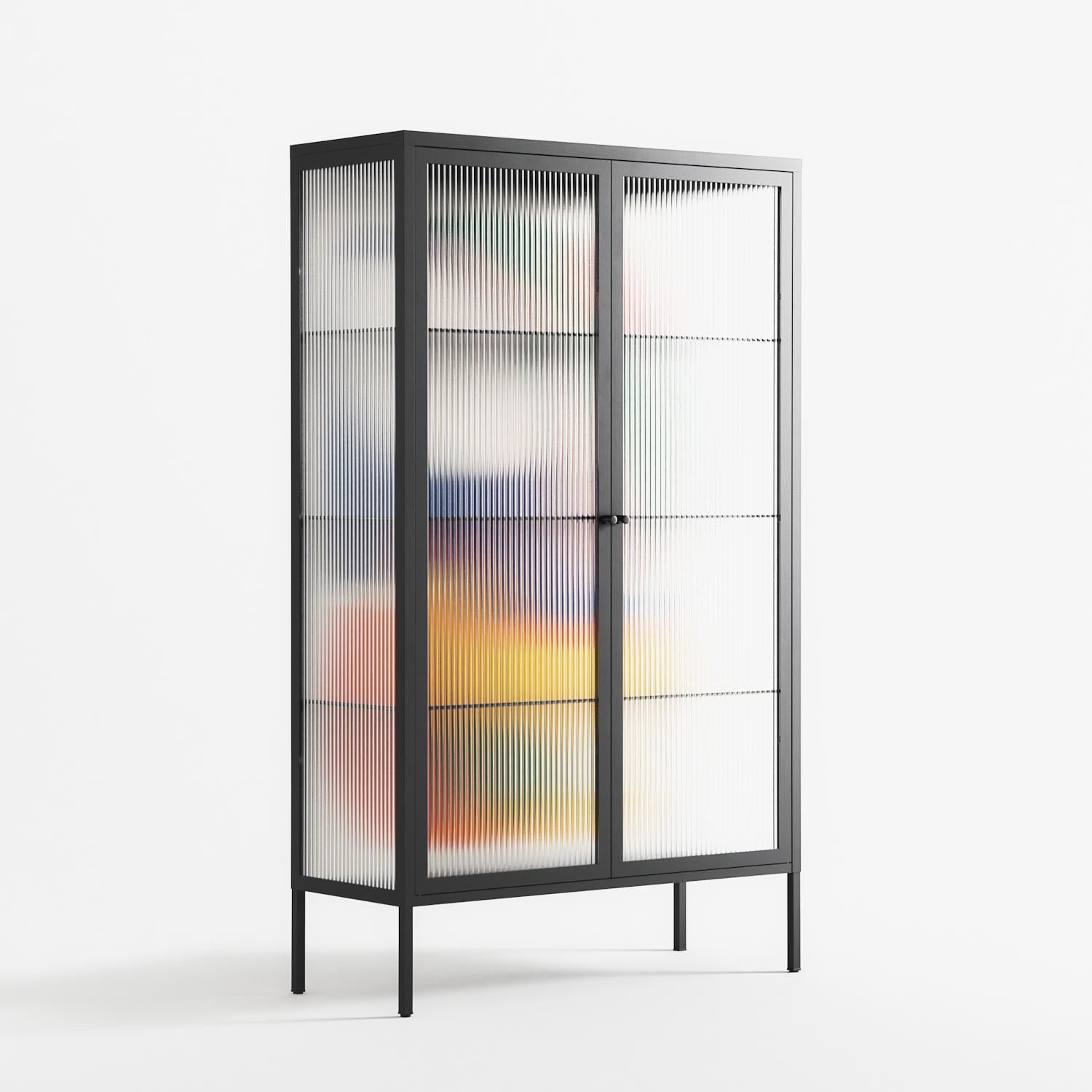Spilled Paint - Cabinet - Vratislav Pecka - Antracite - Reeded glass