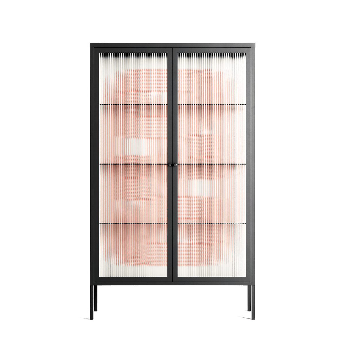 United - Cabinet - Vratislav Pecka - Antracite - Reeded glass