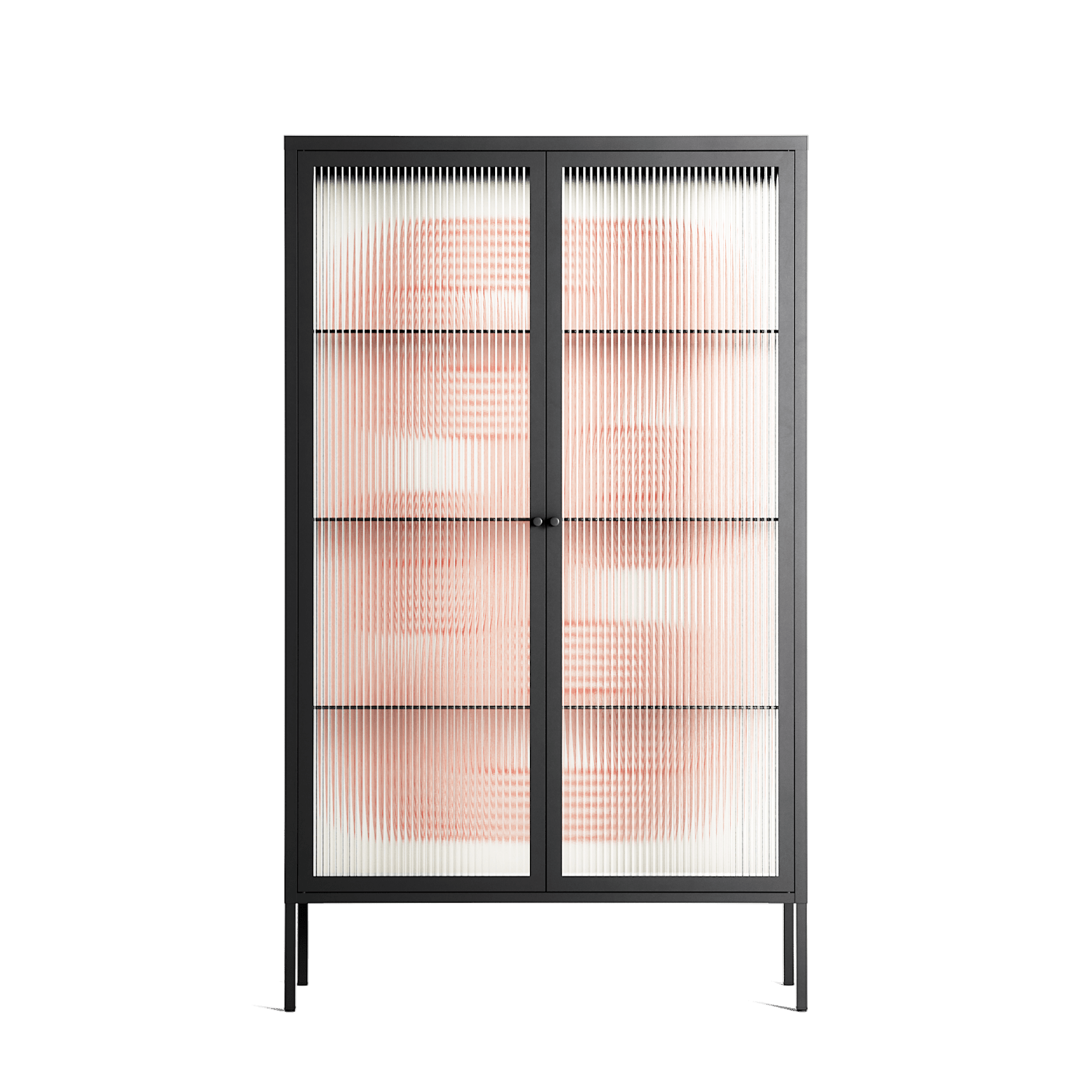United - Cabinet - Vratislav Pecka - Antracite - Reeded glass