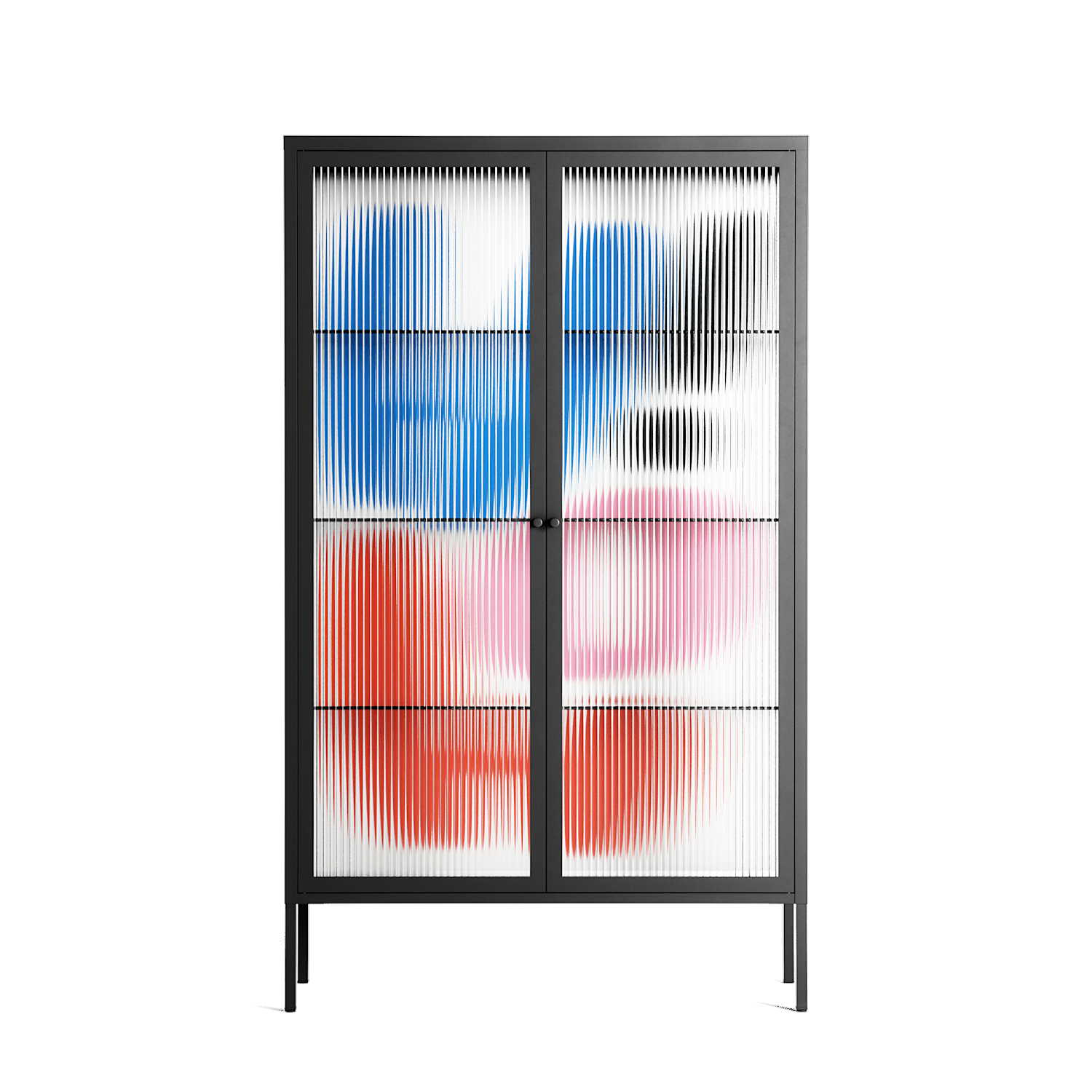 Wow - Cabinet - Vratislav Pecka - Antracite - Reeded glass