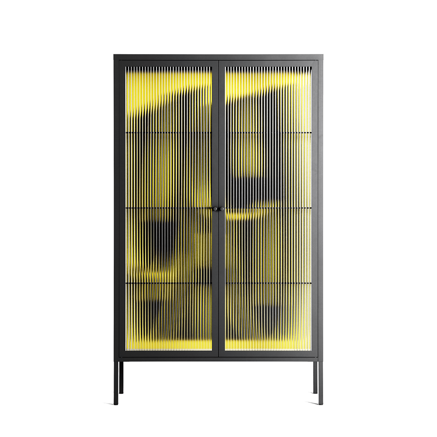 Yay - Cabinet - Vratislav Pecka - Antracite - Reeded glass