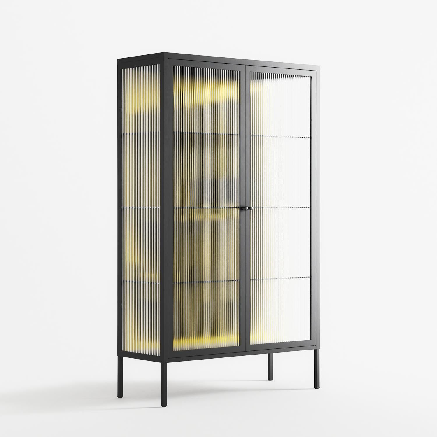 Yay - Cabinet - Vratislav Pecka - Antracite - Reeded glass