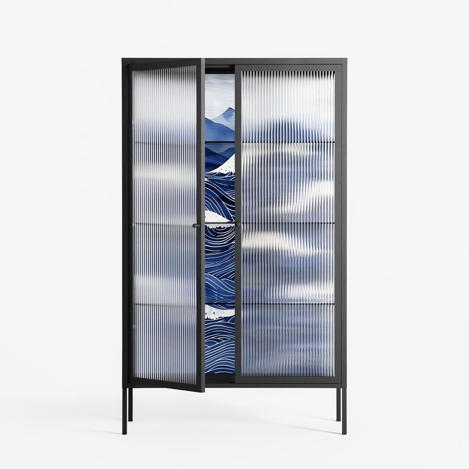 Dalgalar - Cabinet - Nur Rydberg - Antracite - Reeded glass