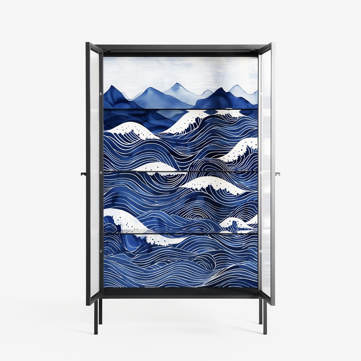 Dalgalar - Cabinet - Nur Rydberg - Antracite - Reeded glass