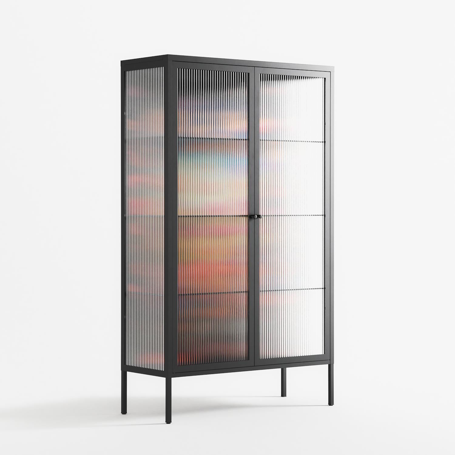Greatful Meadow - Cabinet - Nur Rydberg - Antracite - Reeded glass