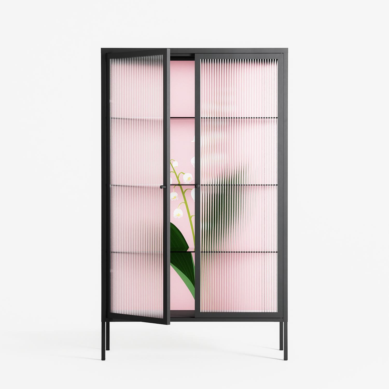 Kalas Konvalj - Cabinet - Nur Rydberg - Antracite - Reeded glass