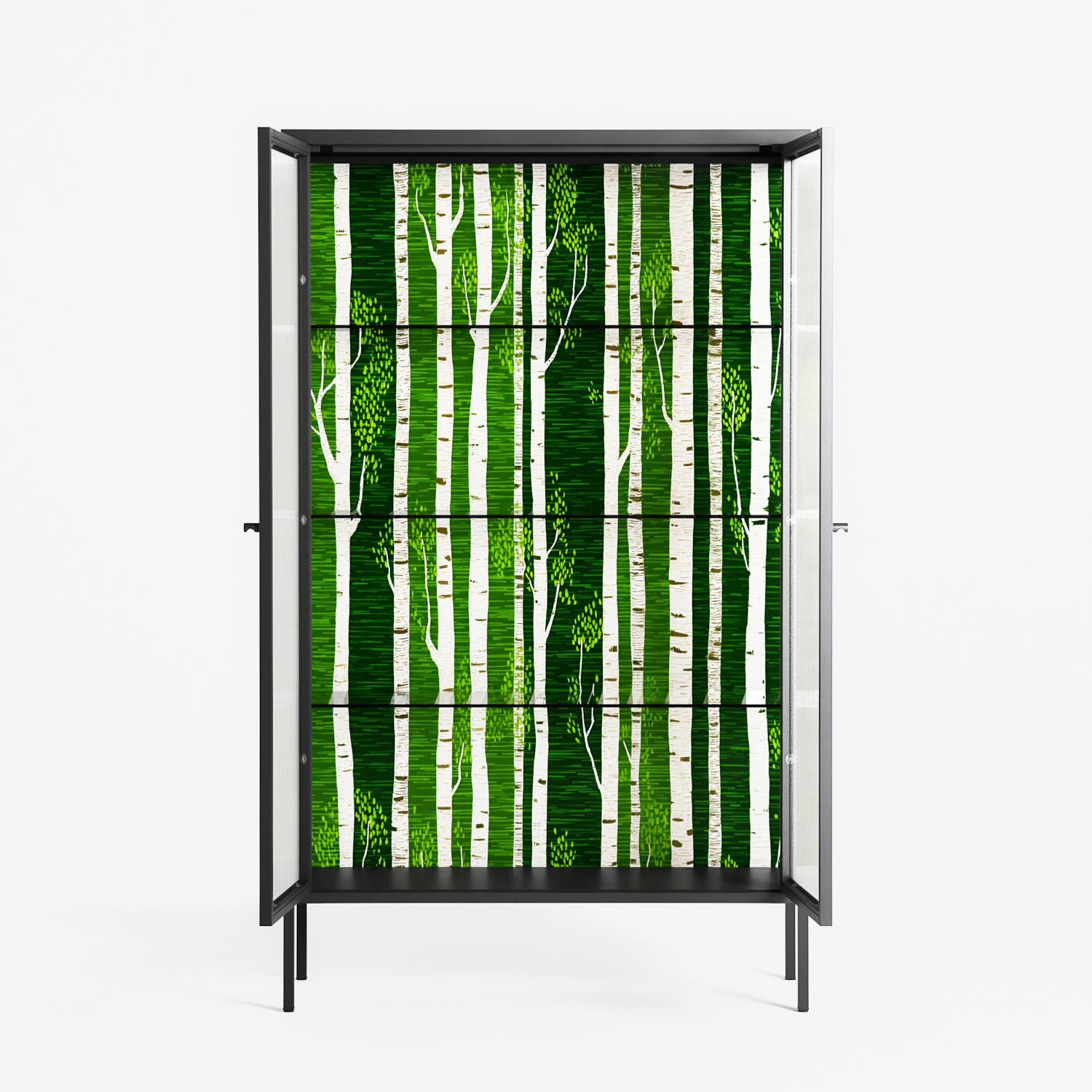 Björkskog - Cabinet - Nur Rydberg - Antracite - Reeded glass