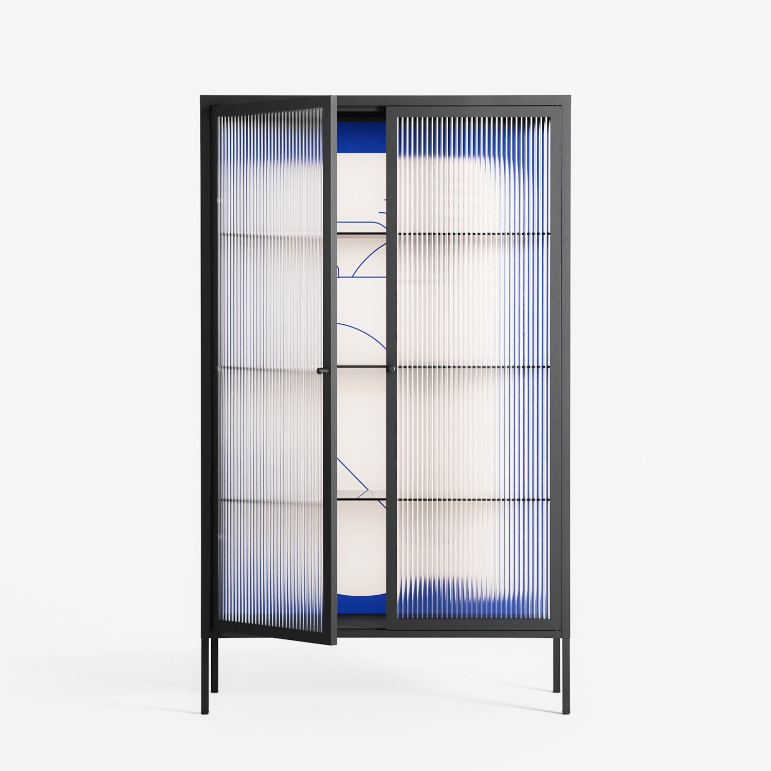Good Bye - Cabinet - Andrea Devia-Nuño - Antracite - Reeded glass