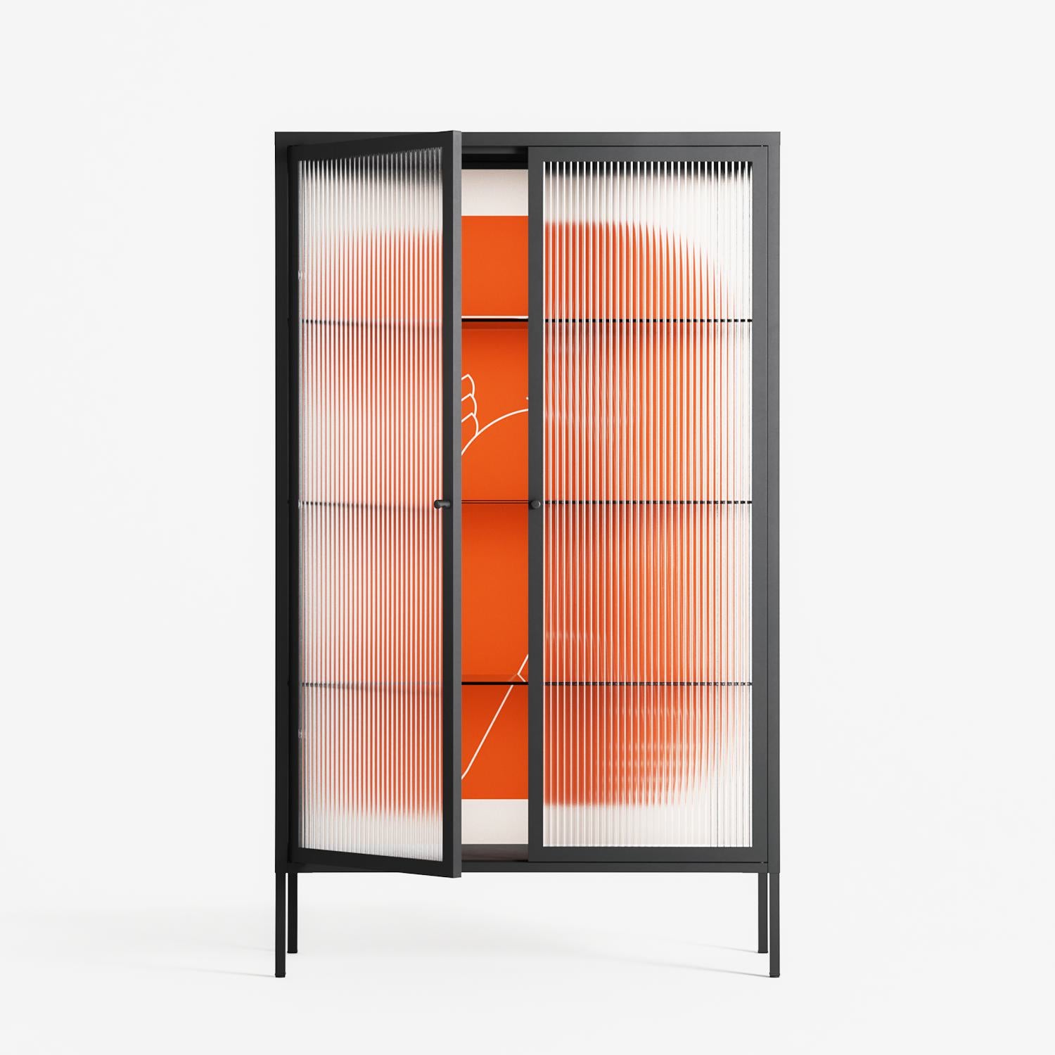 Keep - Cabinet - Andrea Devia-Nuño - Antracite - Reeded glass