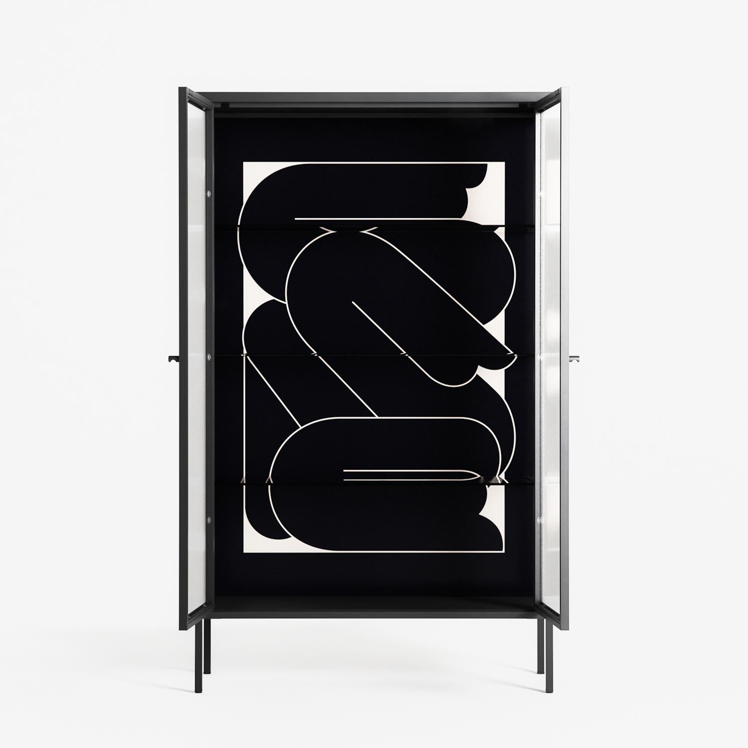 Love Flow - Cabinet - Andrea Devia-Nuño - Antracite - Reeded glass