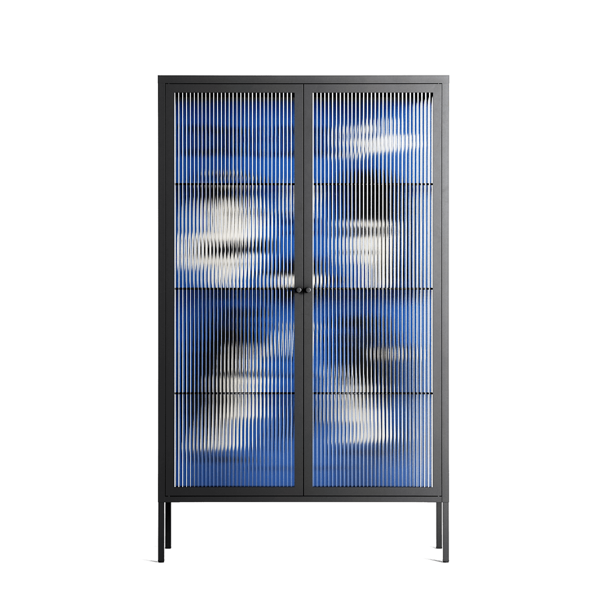 Cool Cool Salon Blue - Cabinet - Aley Wild - Antracite - Reeded glass