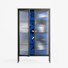 Cool Cool Salon Blue - Cabinet - Aley Wild - Antracite - Reeded glass