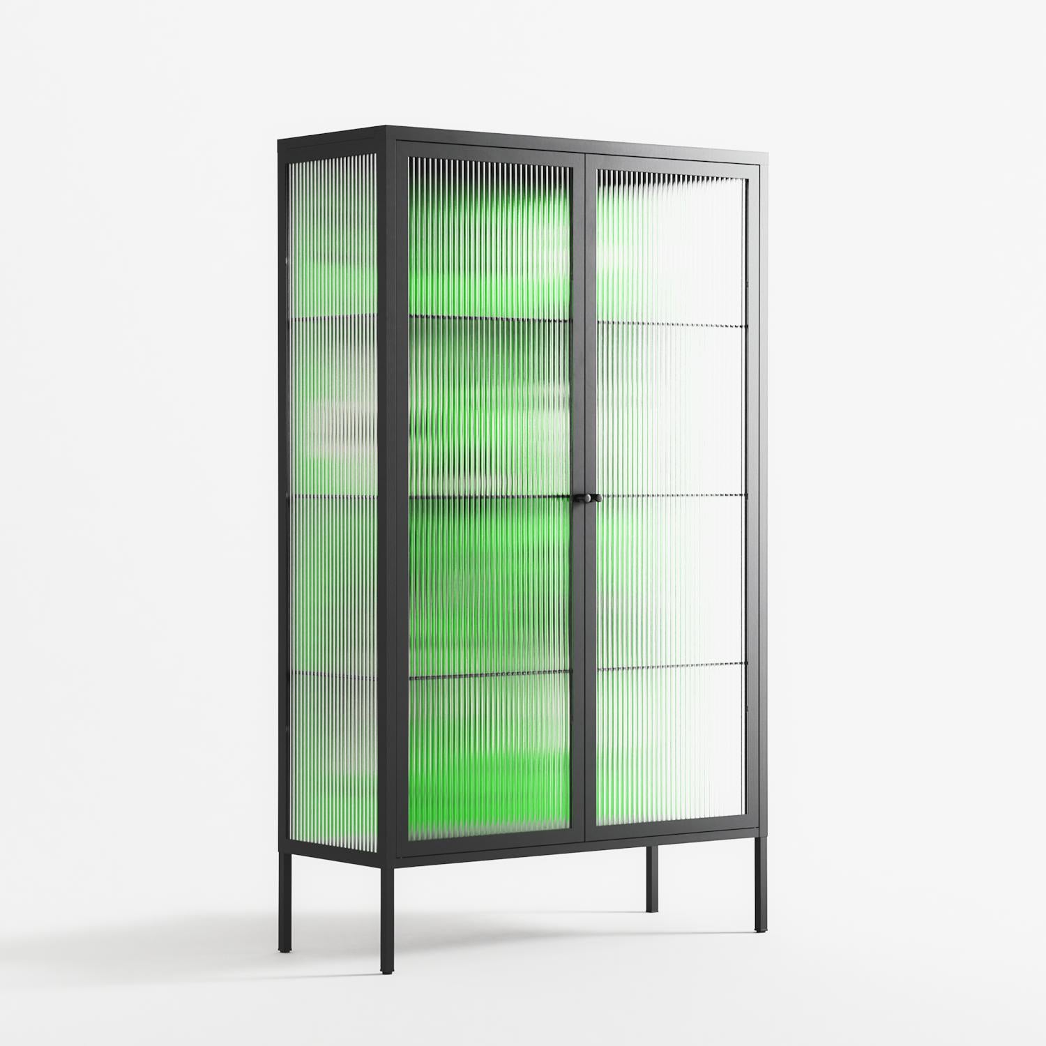 Cool Cool Salon Green - Cabinet - Aley Wild - Antracite - Reeded glass