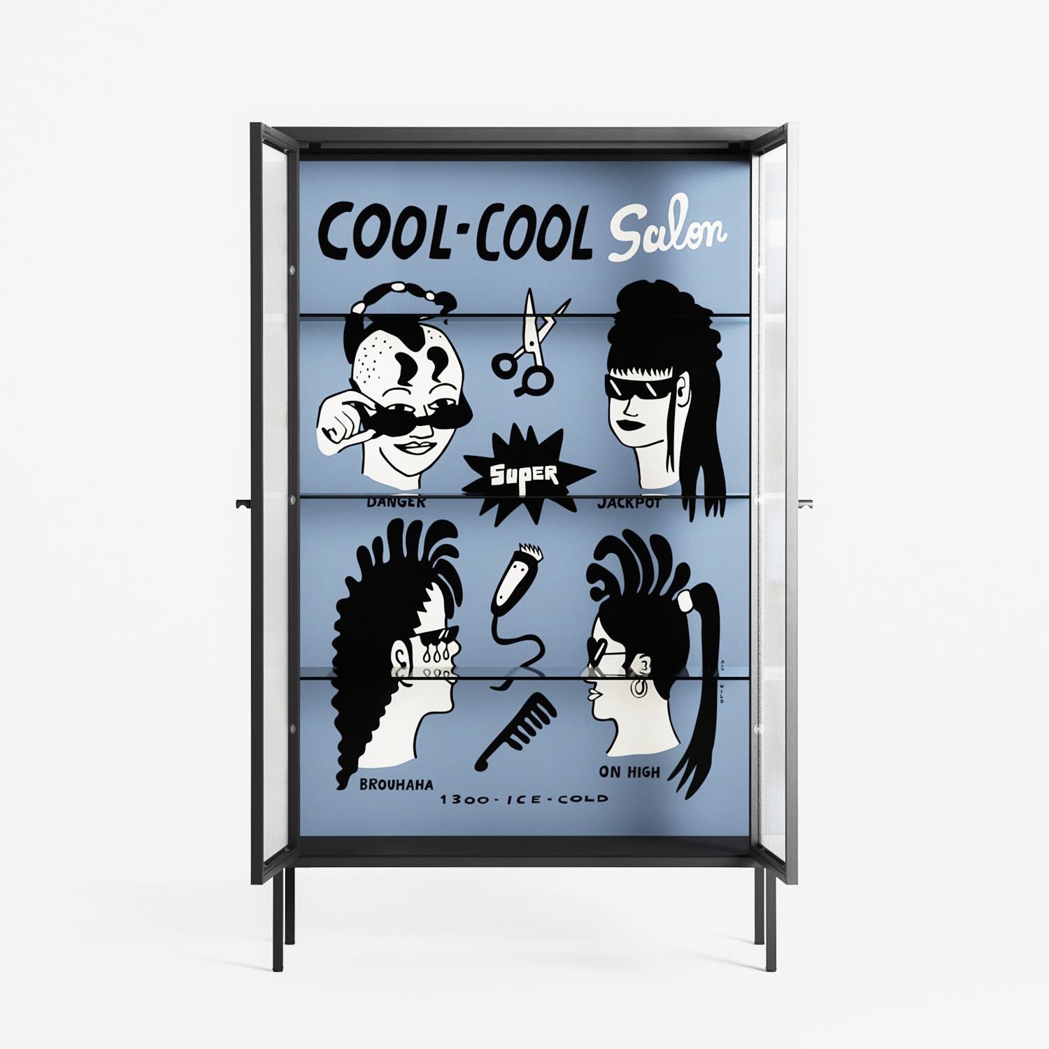 Cool Cool Salon Grey - Cabinet - Aley Wild - Antracite - Reeded glass