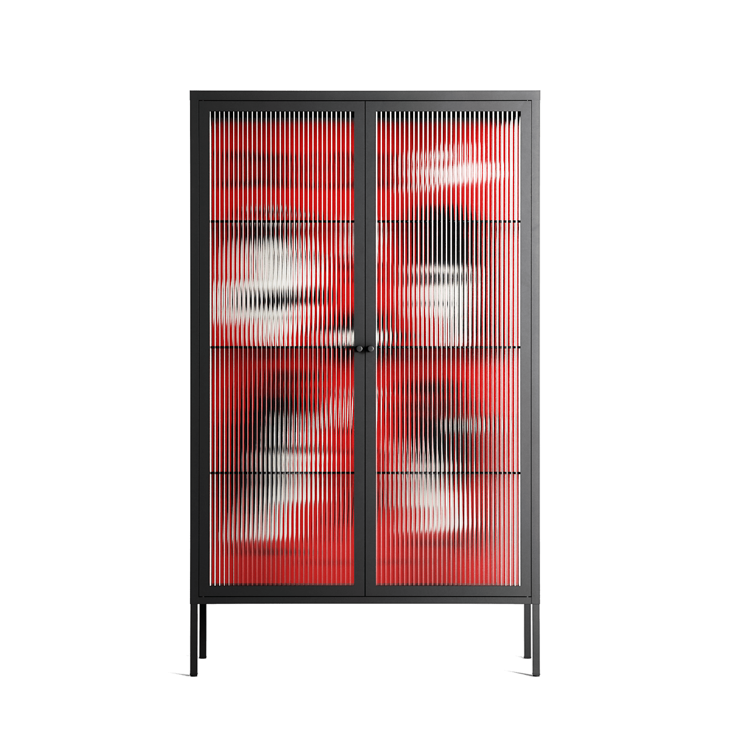 Cool Cool Salon Red - Cabinet - Aley Wild - Antracite - Reeded glass