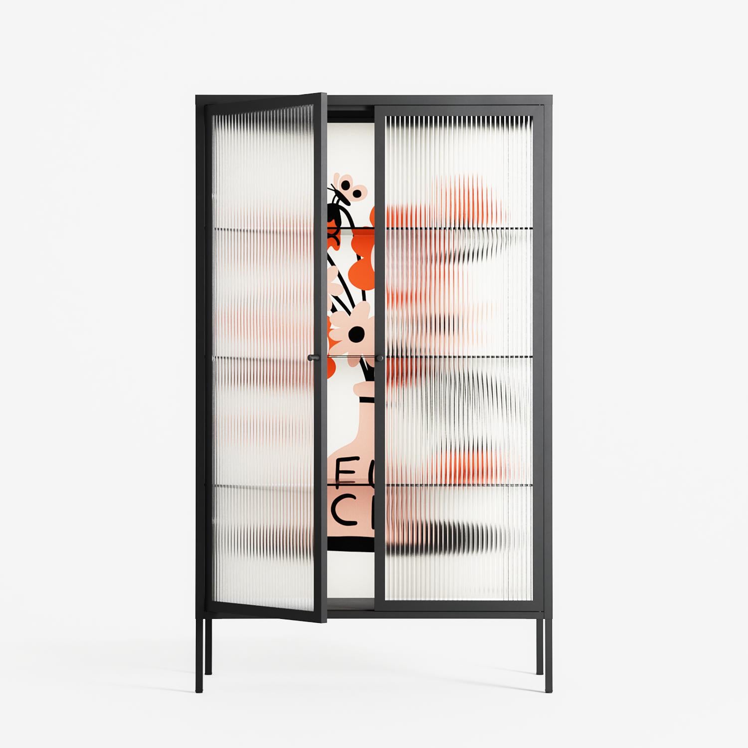 Fuck - Cabinet - Aley Wild - Antracite - Reeded glass