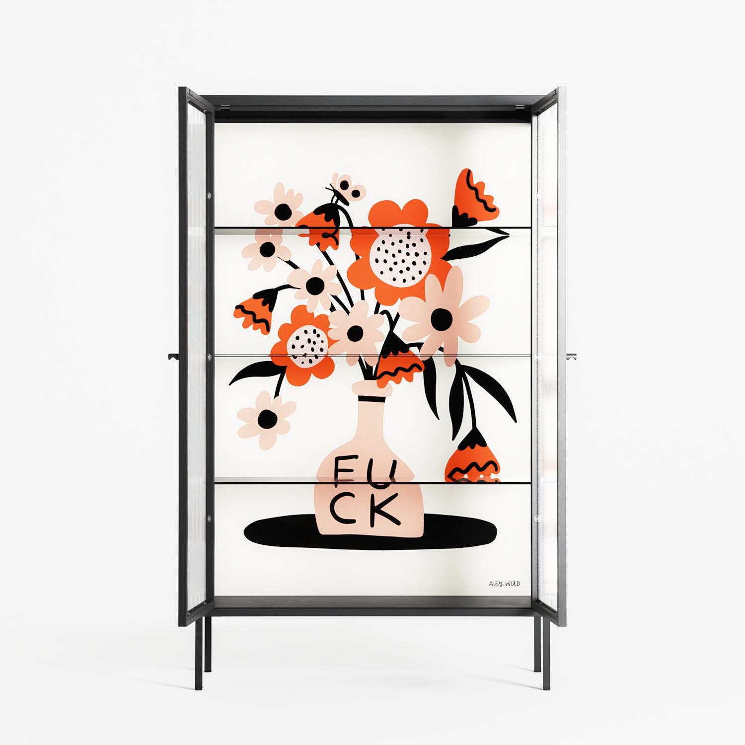 Fuck - Cabinet - Aley Wild - Antracite - Reeded glass