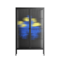 Mushroom Dance Blue - Cabinet - Aley Wild - Antracite - Reeded glass