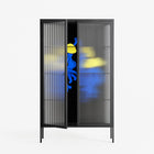Mushroom Dance Blue - Cabinet - Aley Wild - Antracite - Reeded glass