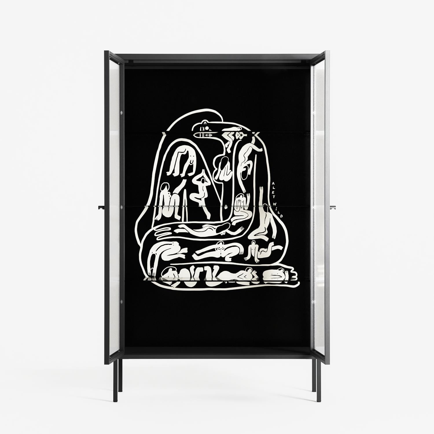 Nudes on Nudes - Cabinet - Aley Wild - Antracite - Reeded glass