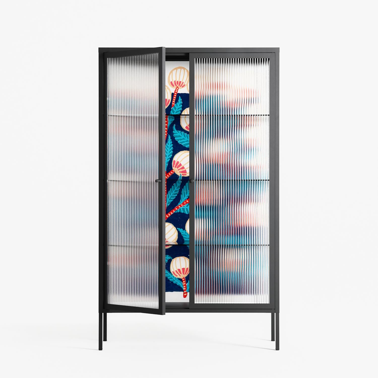 Gooseberries - Cabinet - Katie O’Shea - Antracite - Reeded glass