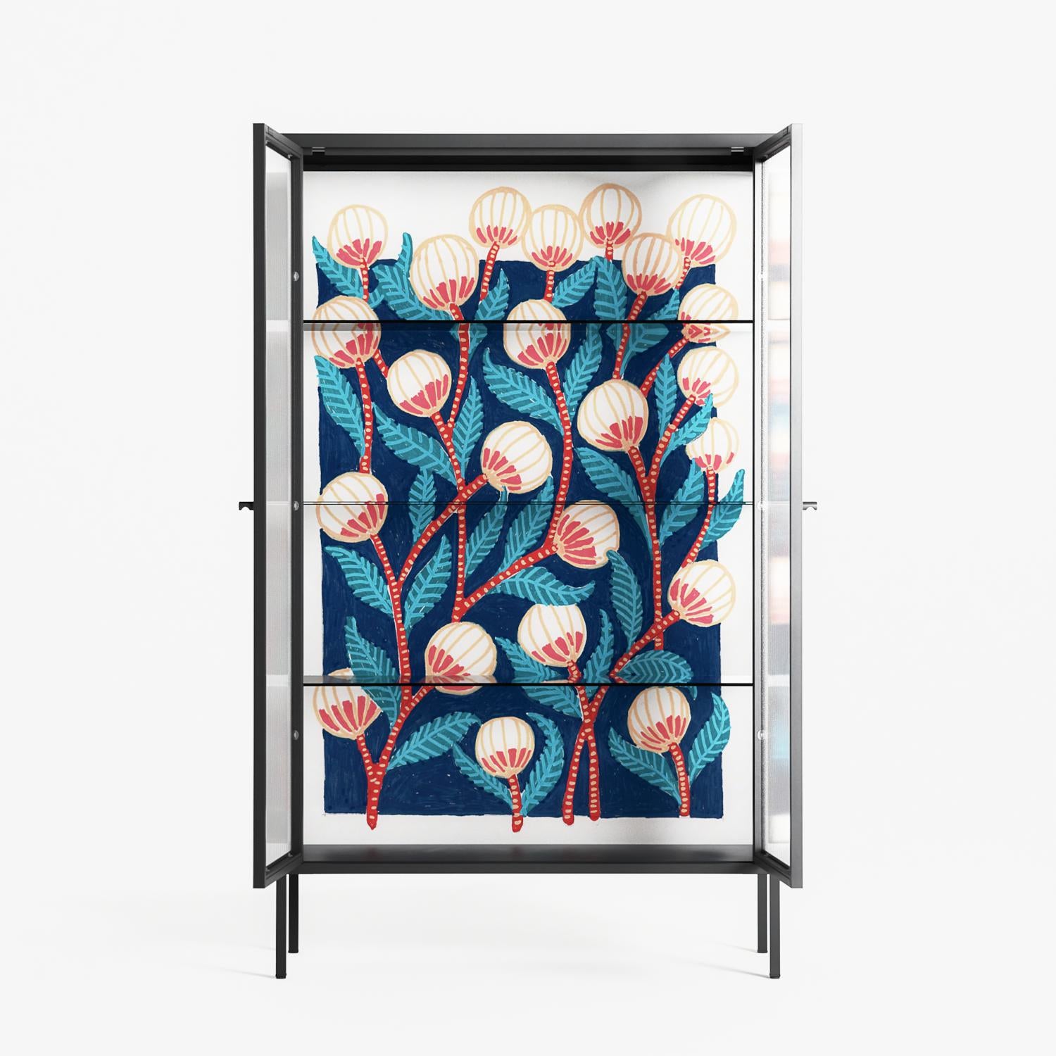 Gooseberries - Cabinet - Katie O’Shea - Antracite - Reeded glass