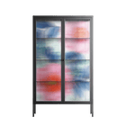 Pink Anemones - Cabinet - Katie O’Shea - Antracite - Reeded glass