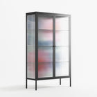 Pink Anemones - Cabinet - Katie O’Shea - Antracite - Reeded glass