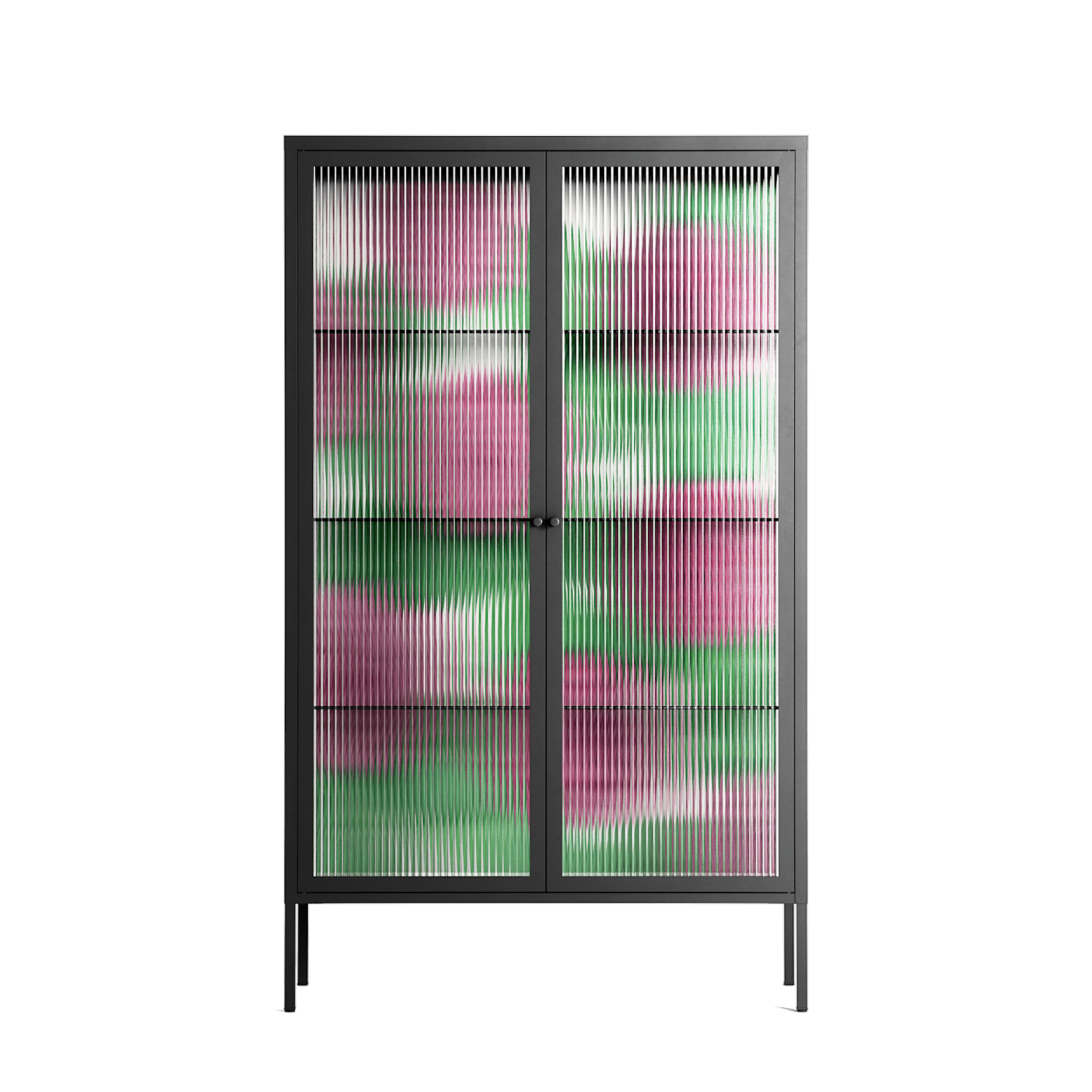 Pink Floras - Cabinet - Katie O’Shea - Antracite - Reeded glass