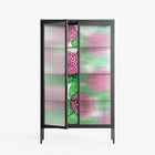 Pink Floras - Cabinet - Katie O’Shea - Antracite - Reeded glass