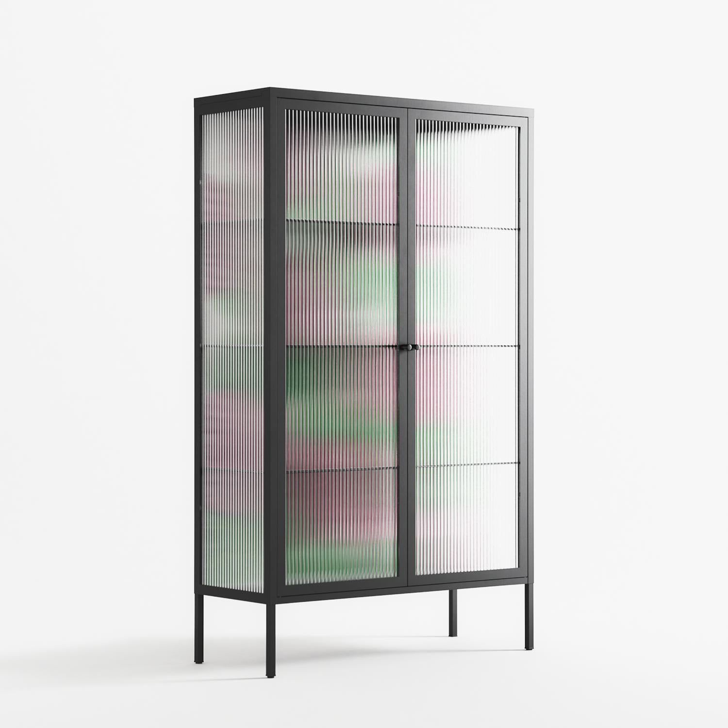 Pink Floras - Cabinet - Katie O’Shea - Antracite - Reeded glass