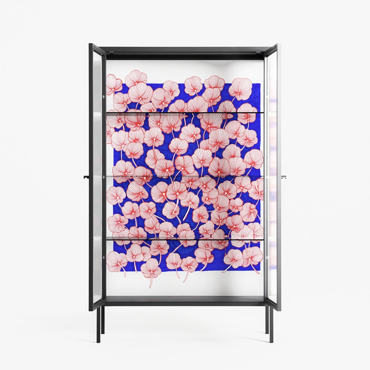 Redblooms - Cabinet - Katie O’Shea - Antracite - Reeded glass