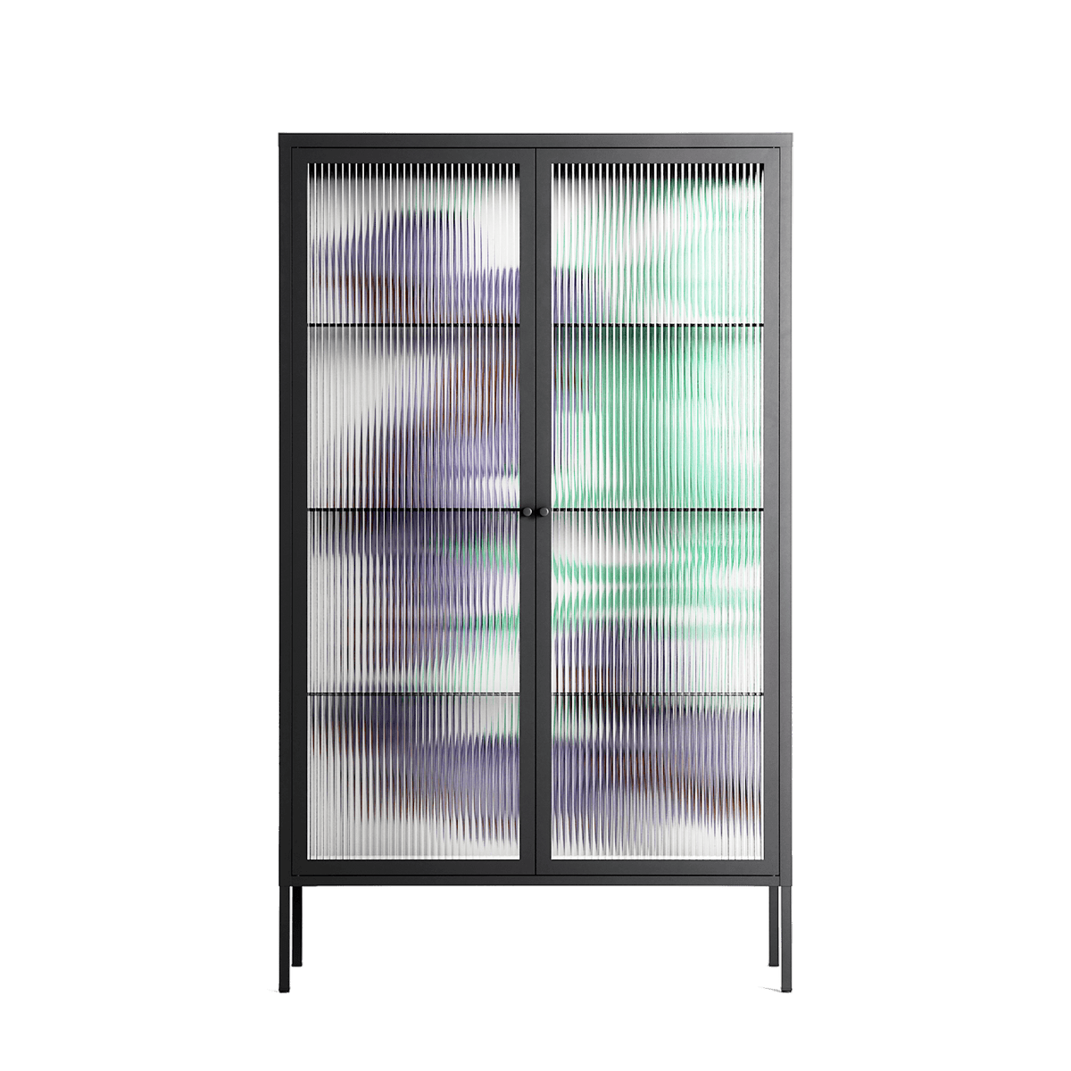 Tulips Purple - Cabinet - Katie O’Shea - Antracite - Reeded glass