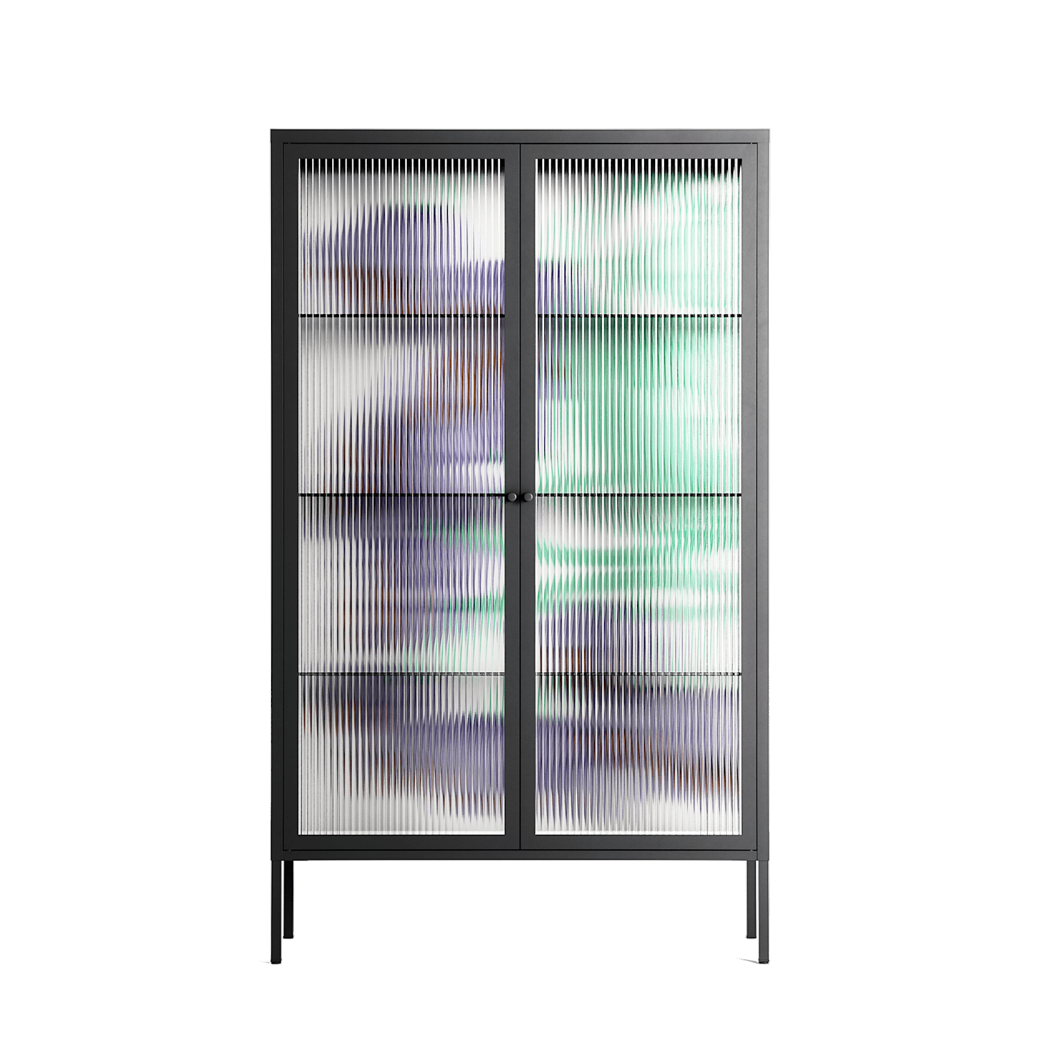 Tulips Purple - Cabinet - Katie O’Shea - Antracite - Reeded glass