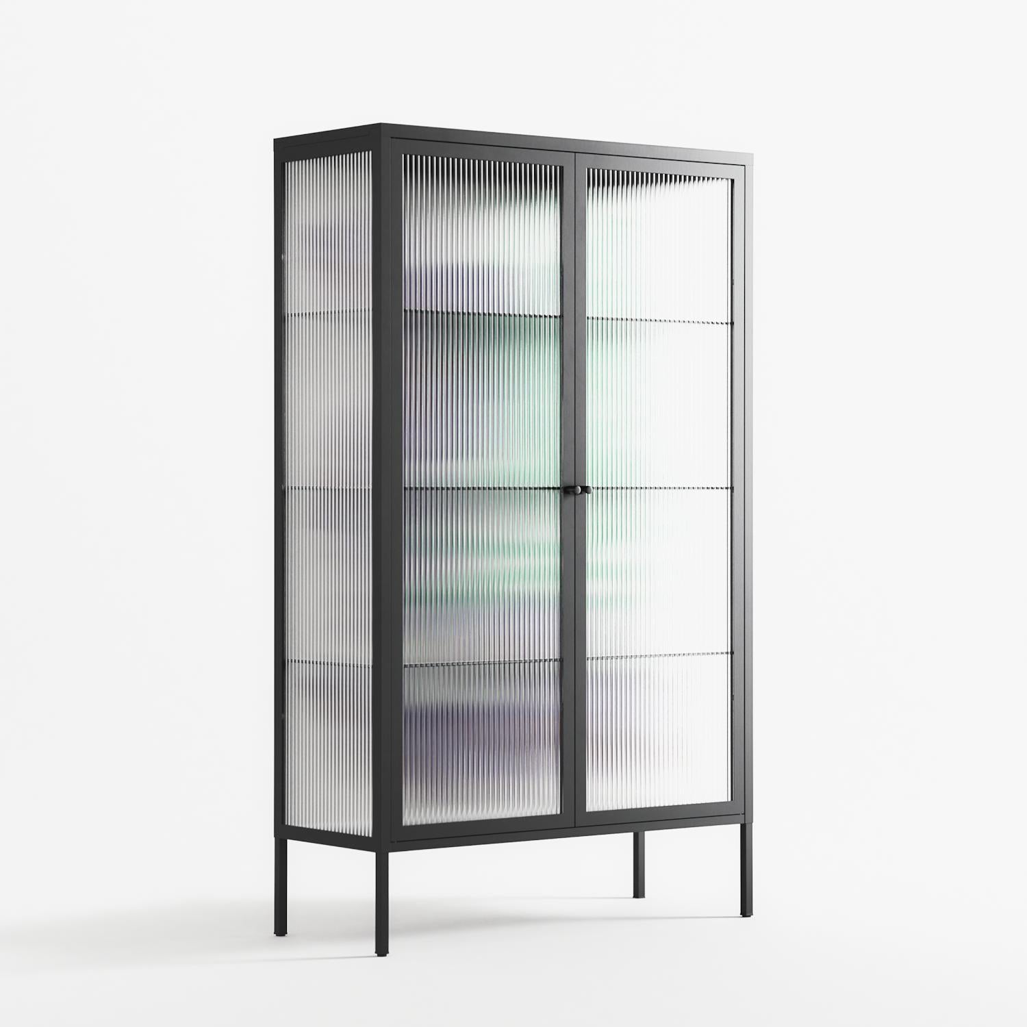 Tulips Purple - Cabinet - Katie O’Shea - Antracite - Reeded glass