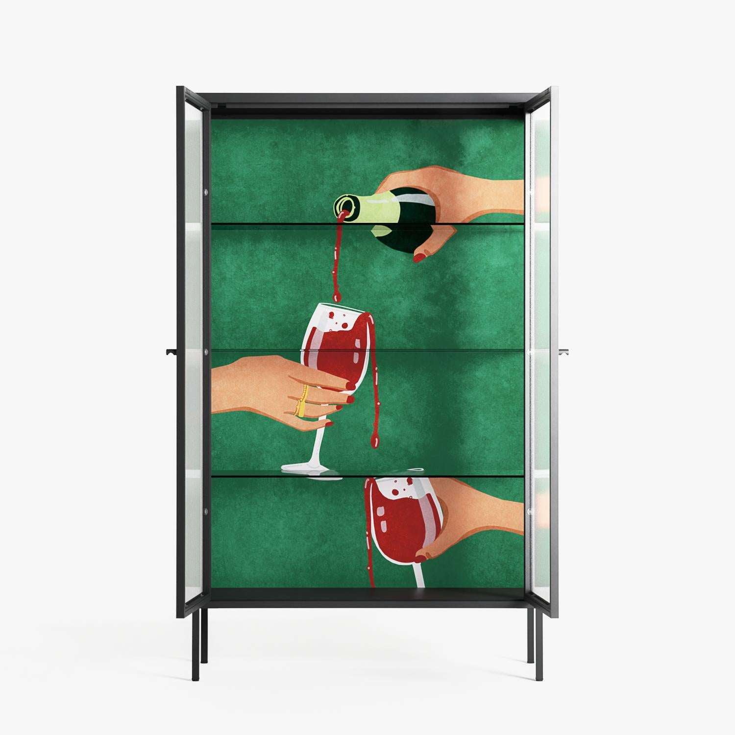 Cheers Girls - Cabinet - Raissa Oltmanns - Antracite - Reeded glass