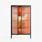 Drink And Cherries - Cabinet - Raissa Oltmanns - Antracite - Reeded glass
