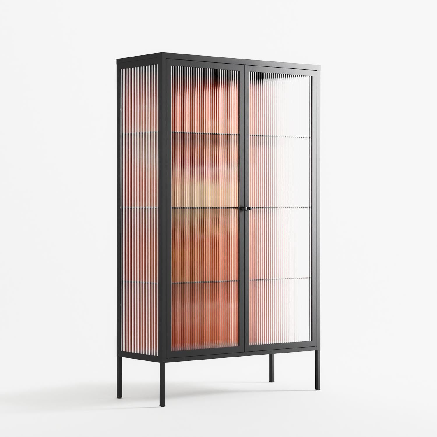 Drink And Cherries - Cabinet - Raissa Oltmanns - Antracite - Reeded glass