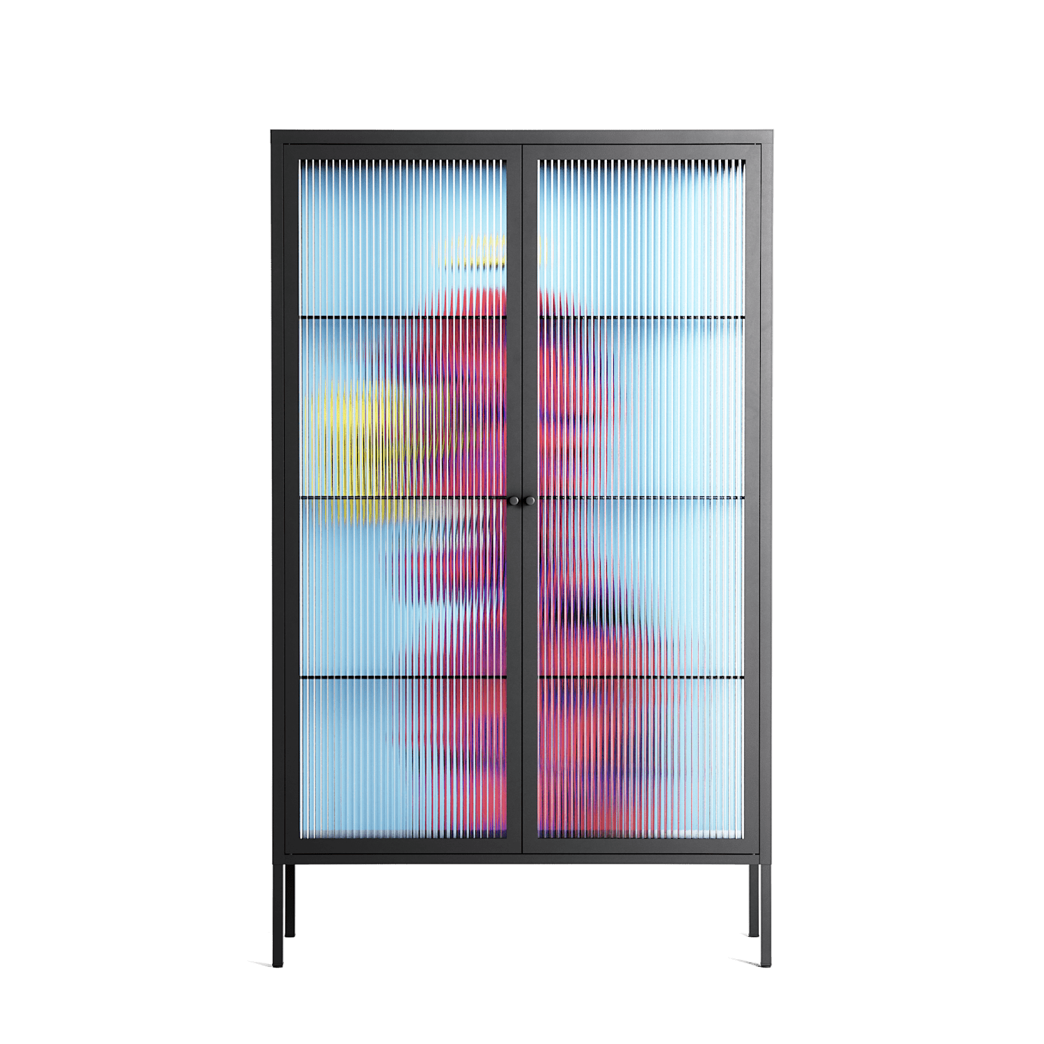 Flower - Cabinet - Cezar Berje - Antracite - Reeded glass