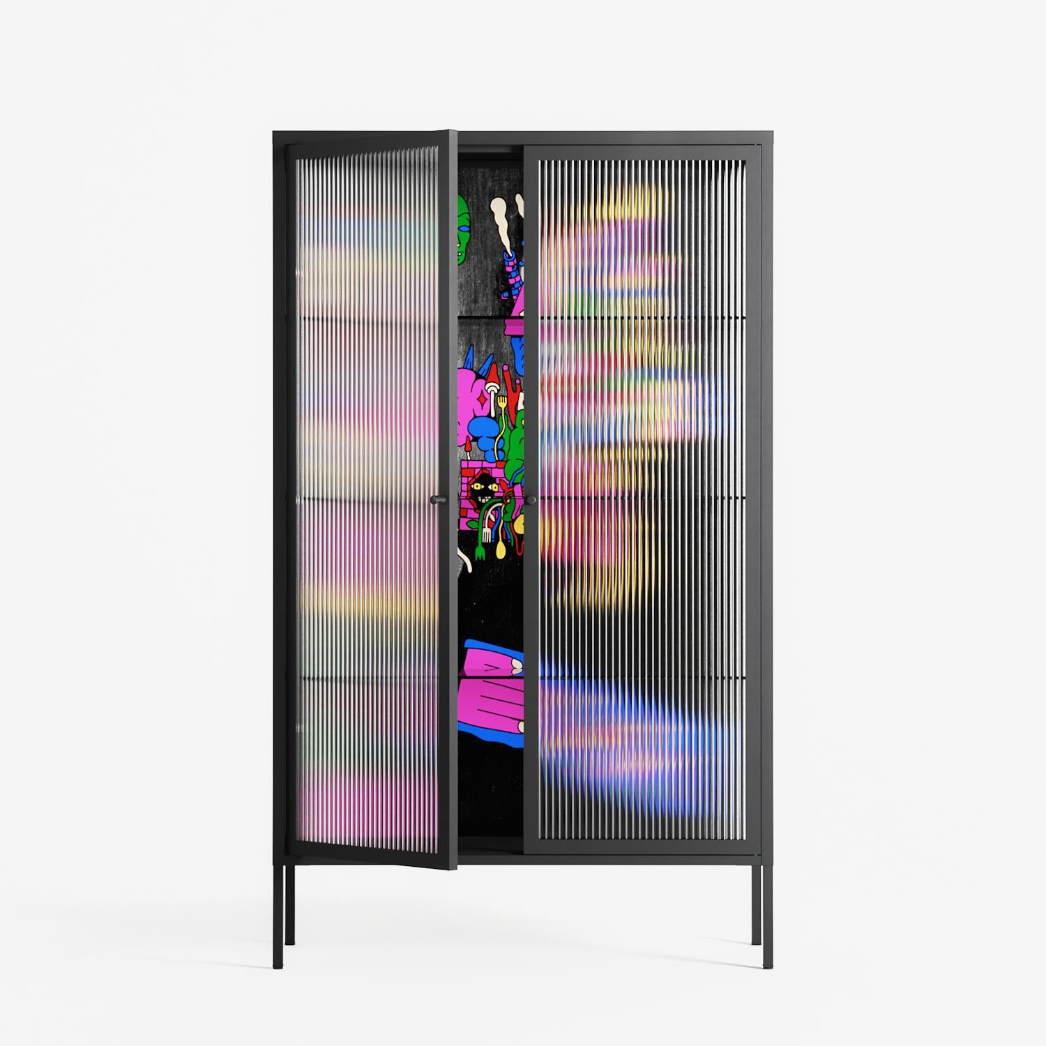 Gentleman - Cabinet - Cezar Berje - Antracite - Reeded glass