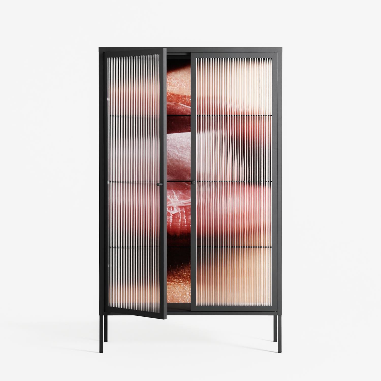 Blow - Cabinet - Nadia Ryder - Antracite - Reeded glass