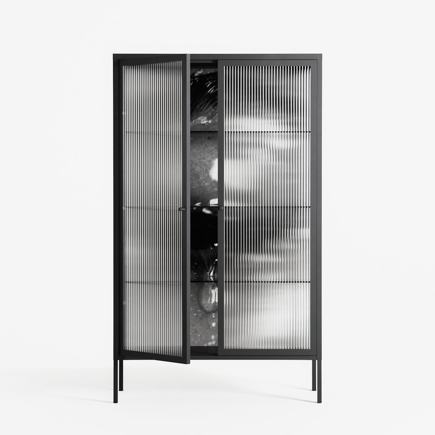 Gel - Cabinet - Nadia Ryder - Antracite - Reeded glass