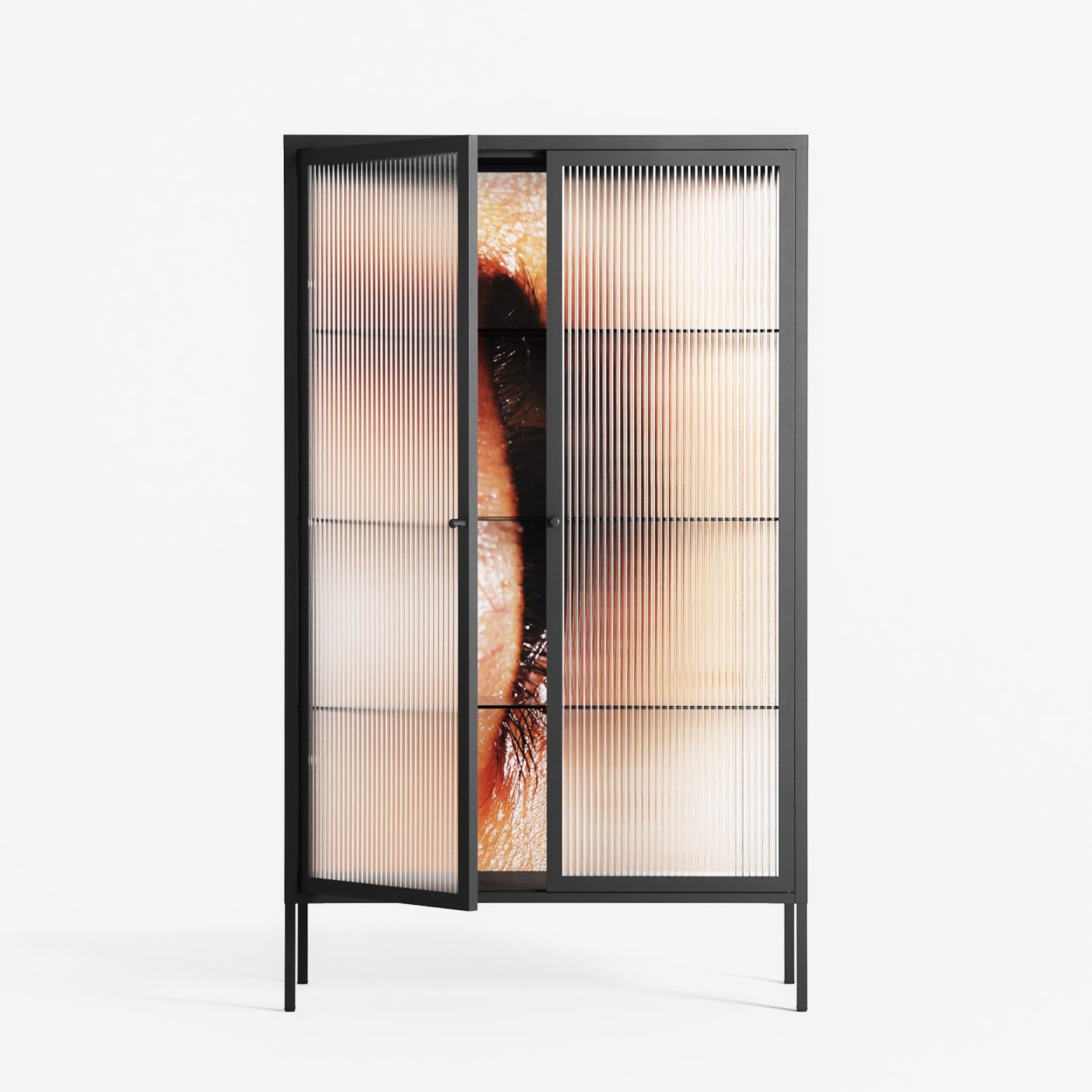Glow - Cabinet - Nadia Ryder - Antracite - Reeded glass