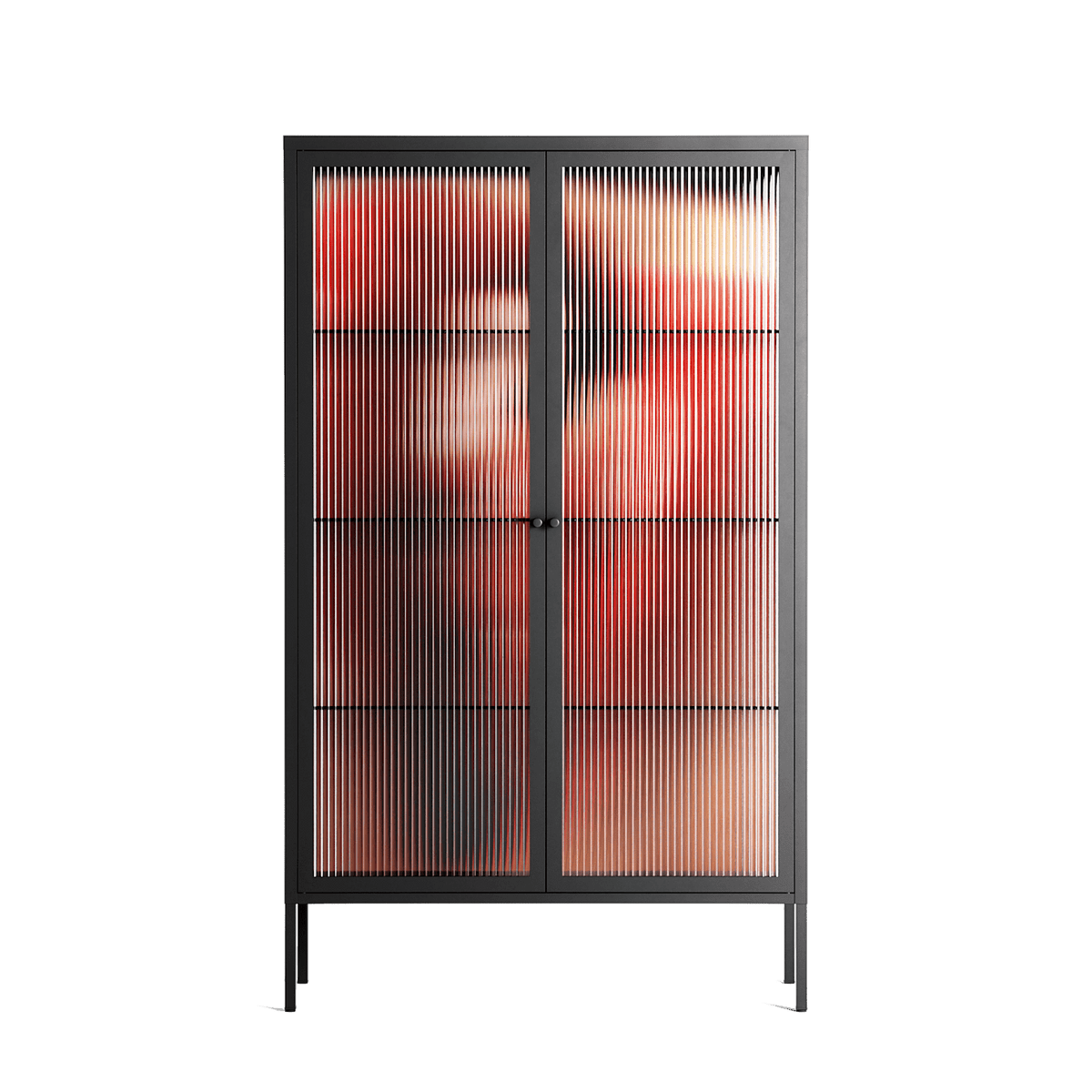 Red 2 - Cabinet - Nadia Ryder - Antracite - Reeded glass
