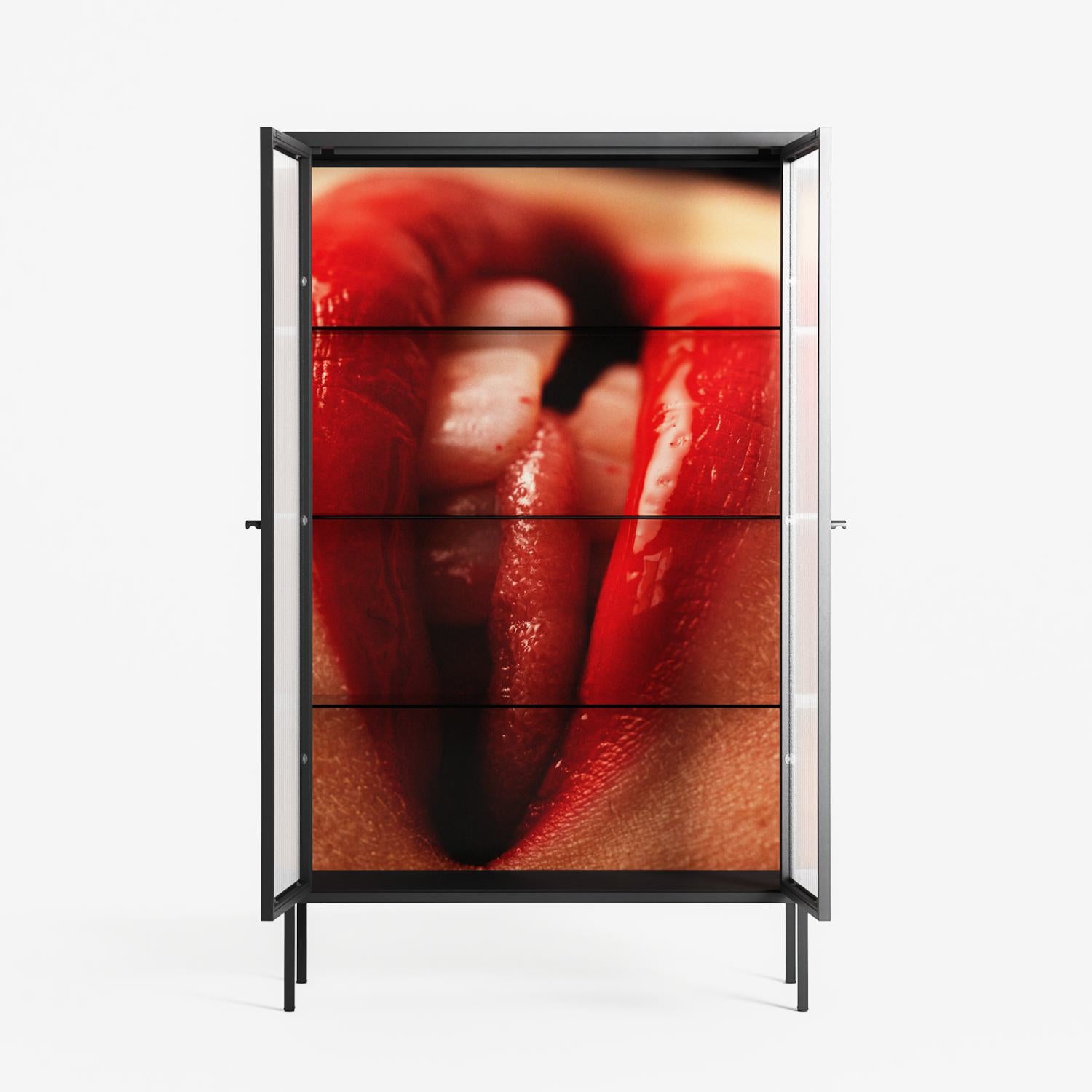 Red 2 - Cabinet - Nadia Ryder - Antracite - Reeded glass