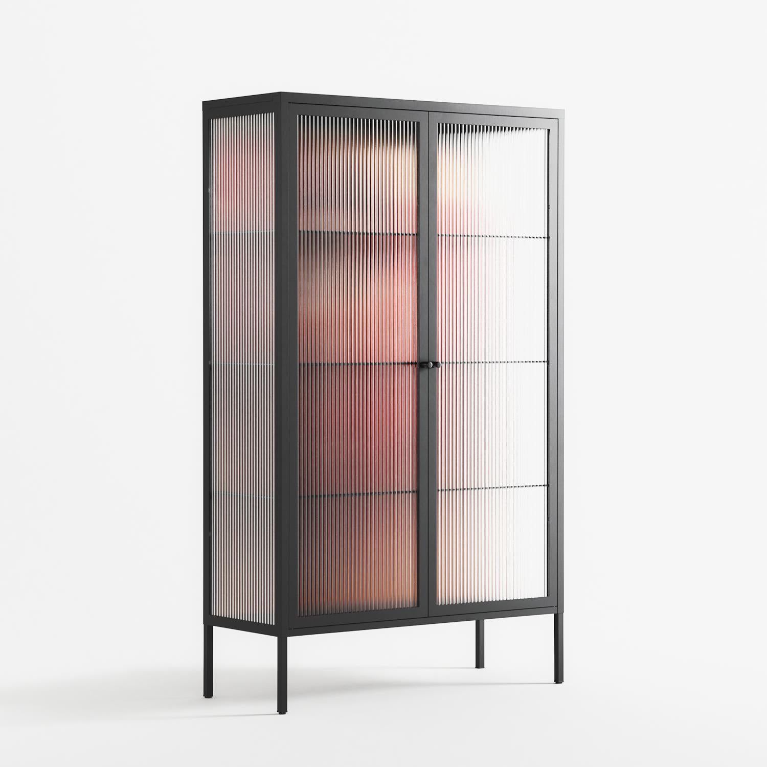 Red 2 - Cabinet - Nadia Ryder - Antracite - Reeded glass