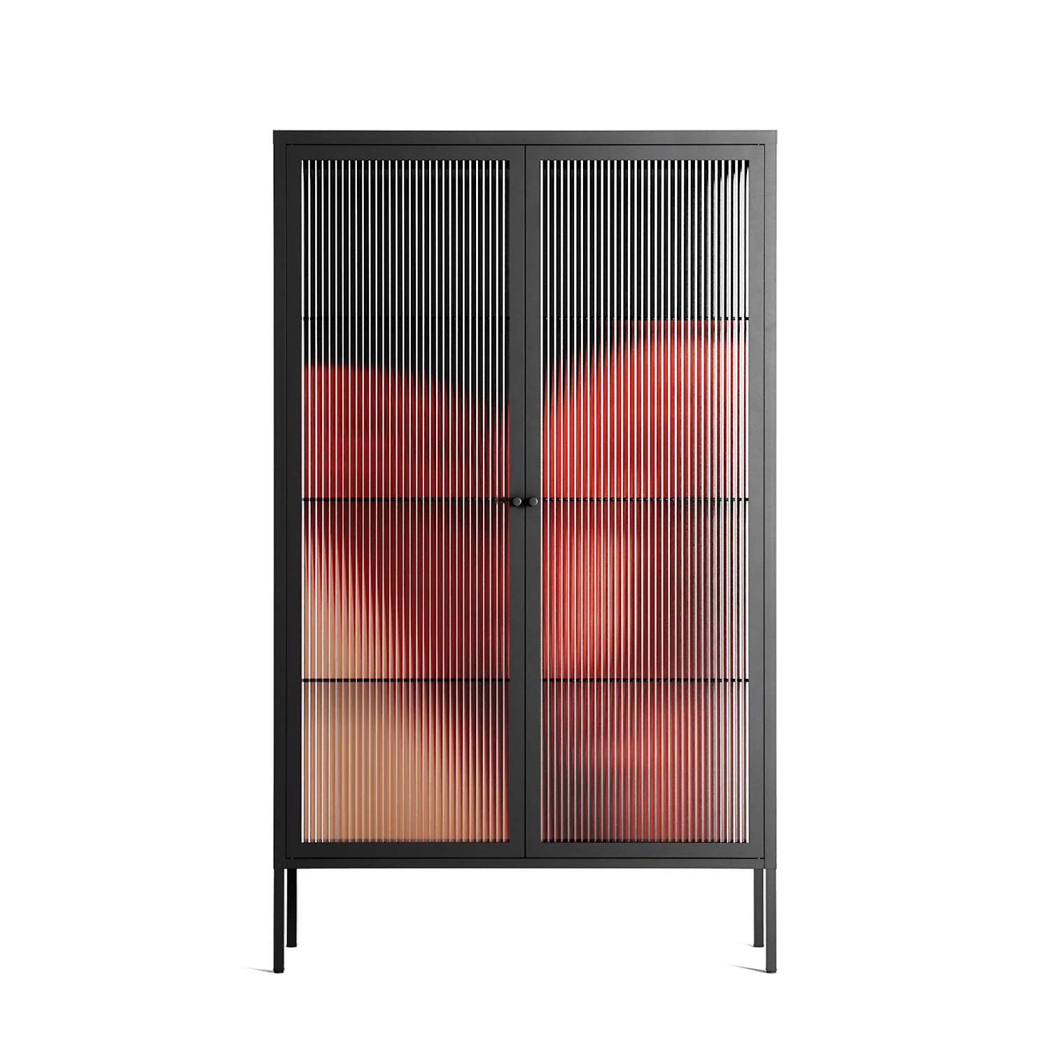 Red 3 - Cabinet - Nadia Ryder - Antracite - Reeded glass